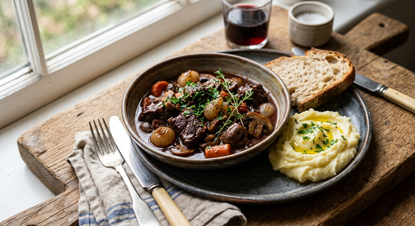 Menon's Beef Bourguignon