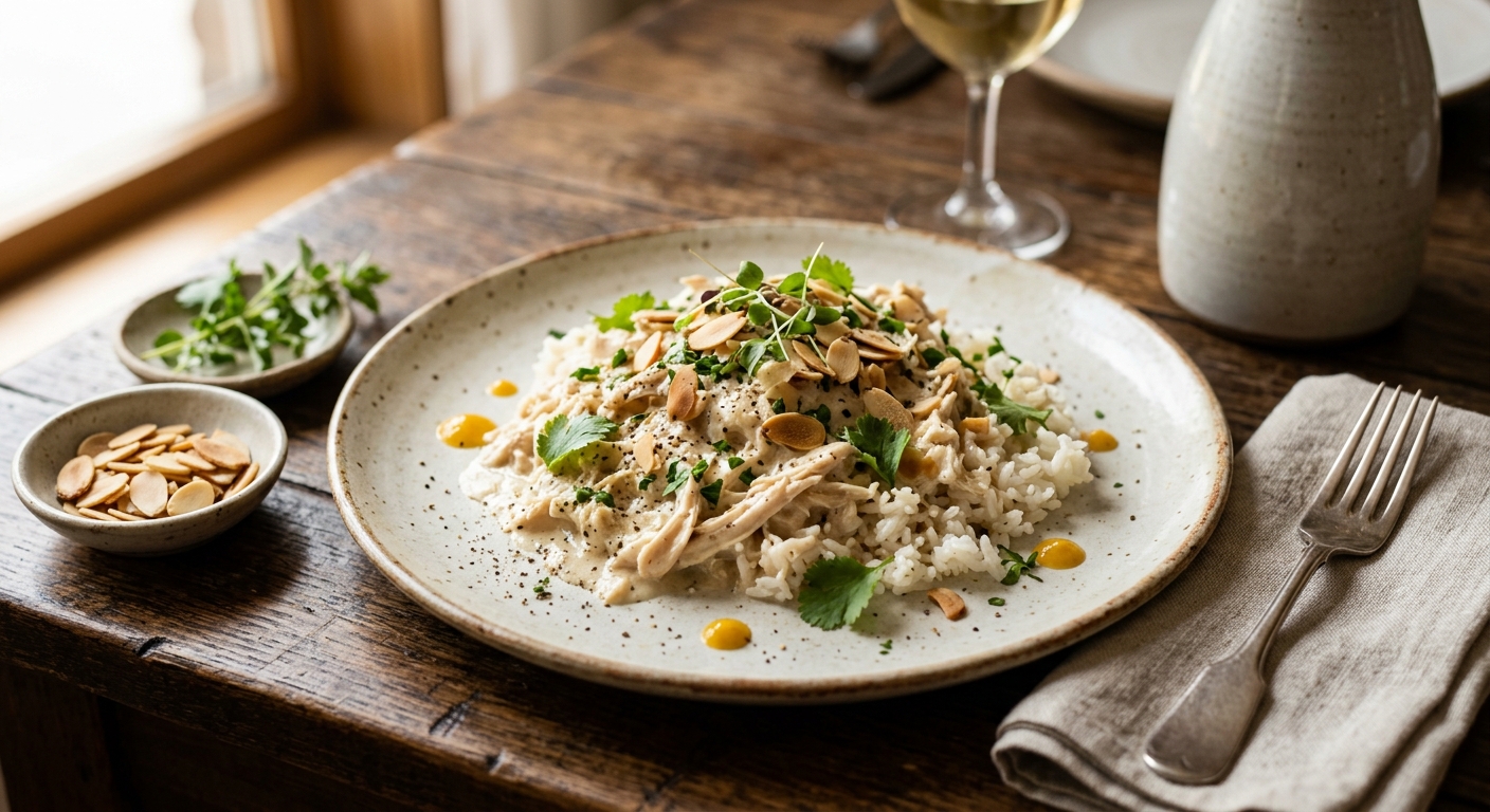 Manjar Blanco (Chicken and Rice with Almonds)
