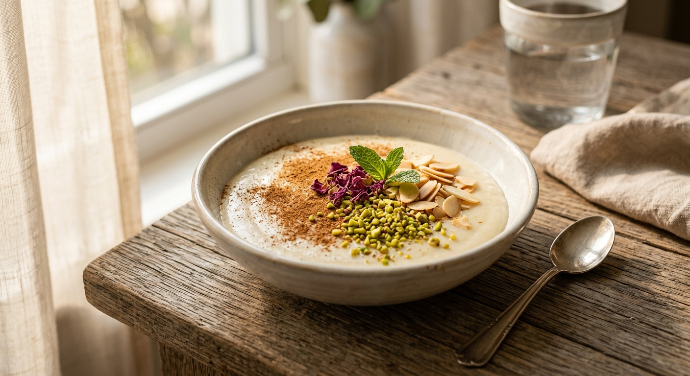 Muhallabiyya (Almond Milk Pudding)