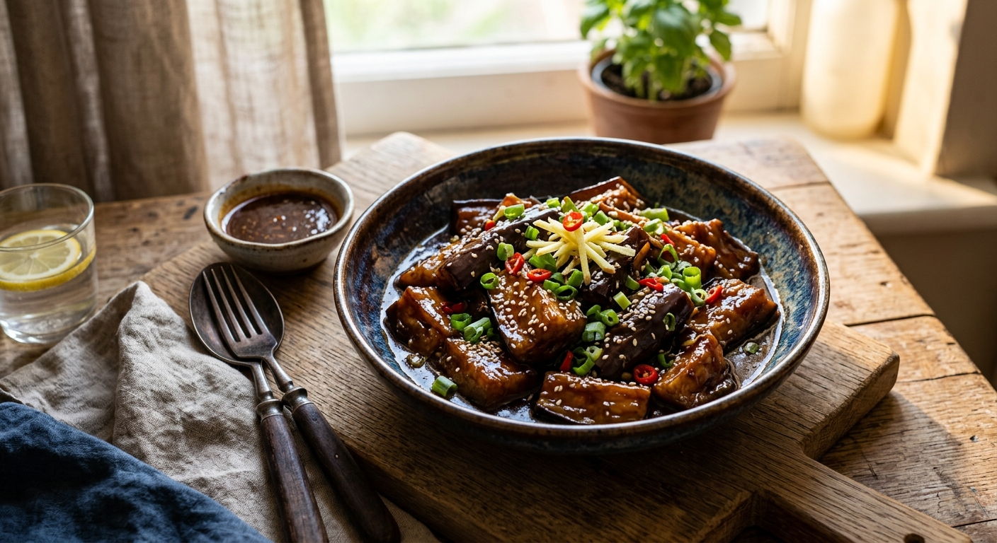 Braised Aubergine (Yuan Mei's Way)