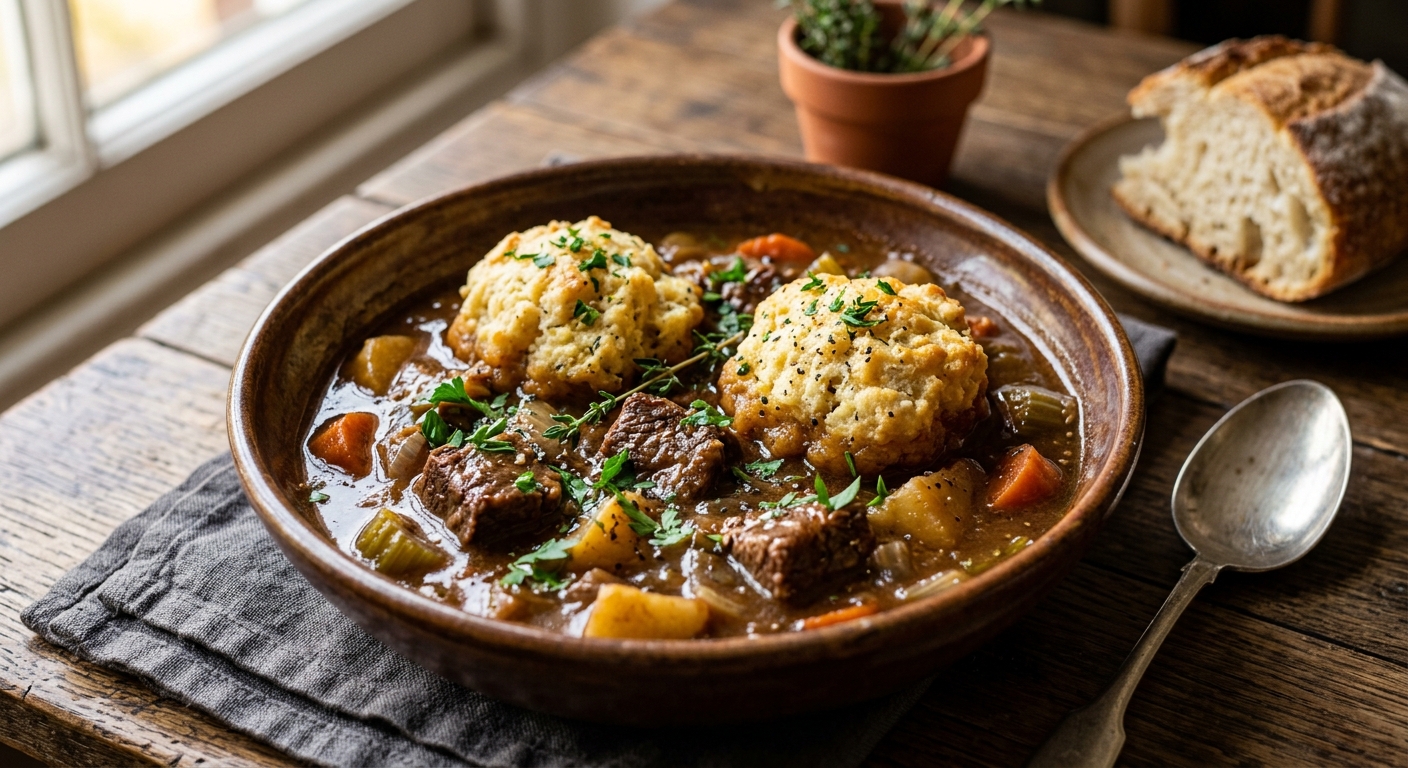 Beeton's Beef Stew with Dumplings