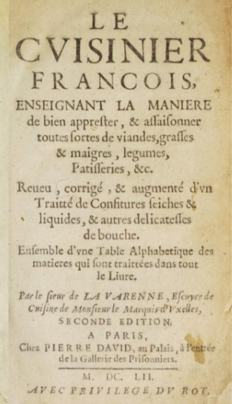 Le Cuisinier François — cover scan from archive.org