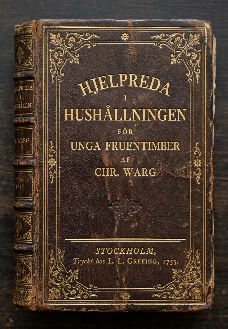 Hjelpreda i Hushållningen för Unga Fruentimber — cover scan from archive.org