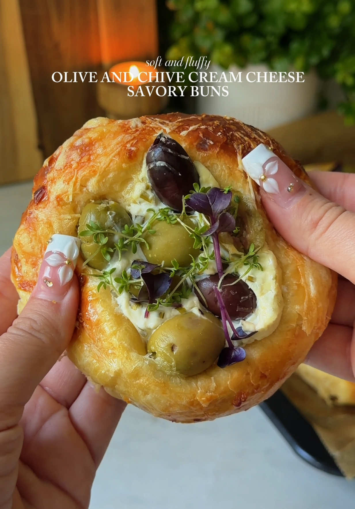 Olive and Garlic Cream Cheese Buns — recipe by TikTok