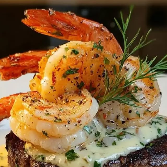 Creamy Garlic Butter Surf & Turf (Filet Mignon with Jumbo Shrimp) — recipe by Instagram