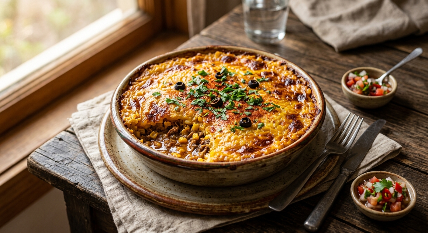 Pastel de Choclo — Chilean Corn and Beef Pie — AI-generated headline for RecipeFiler