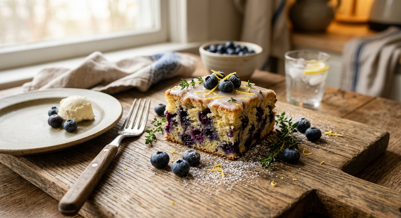 American Blueberry Lemon Snack Cake — recipe by RecipeFiler