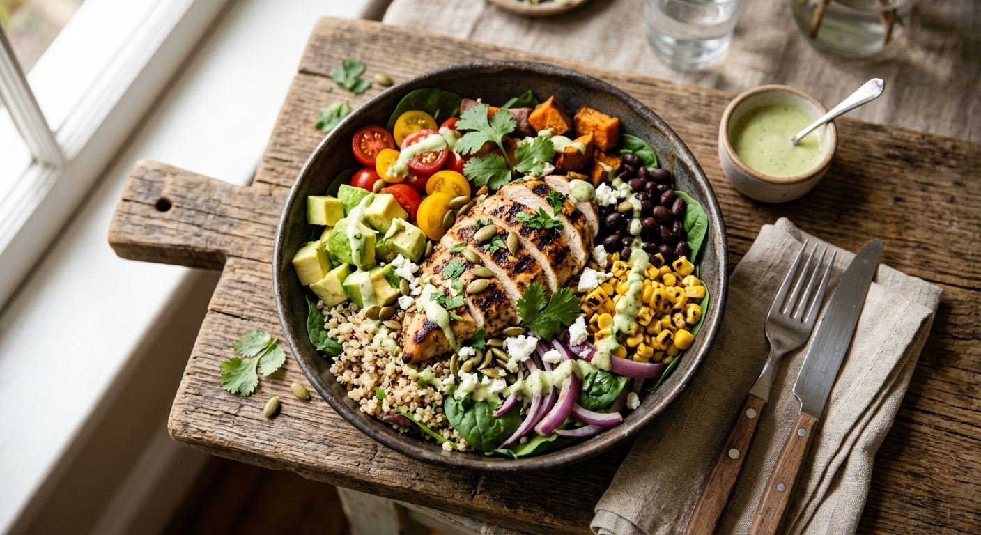 Grilled Chicken Power Bowl — AI-generated headline for Instagram