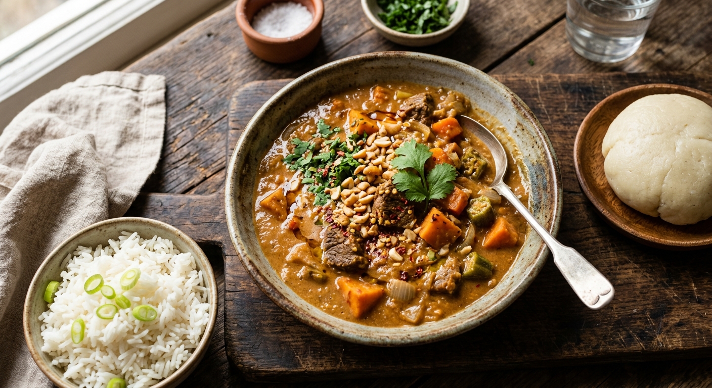 Maafe — Groundnut Stew — AI-generated headline for RecipeFiler