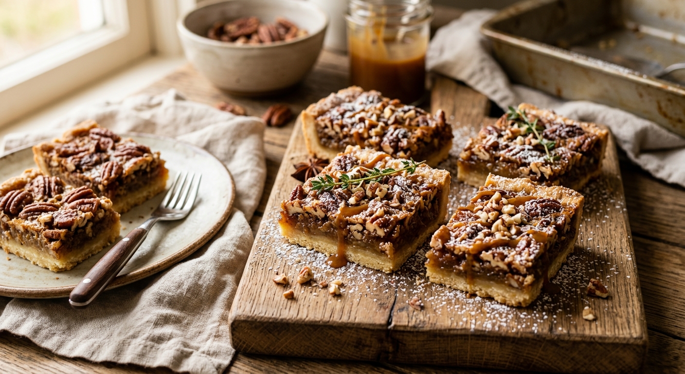 American Pecan Pie Bars — recipe by RecipeFiler
