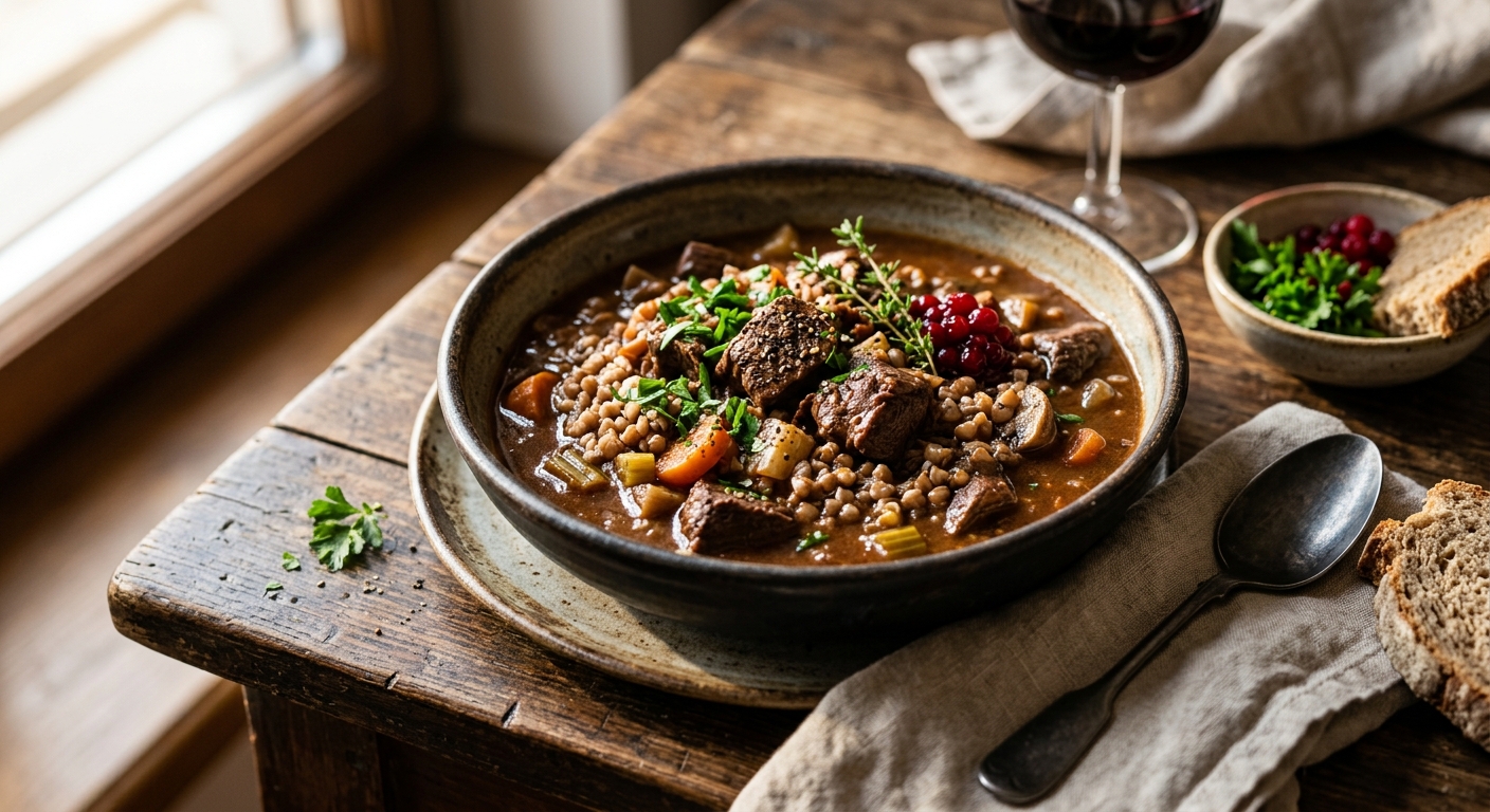 Risnjak Venison Stew with Buckwheat — AI-generated headline for RecipeFiler