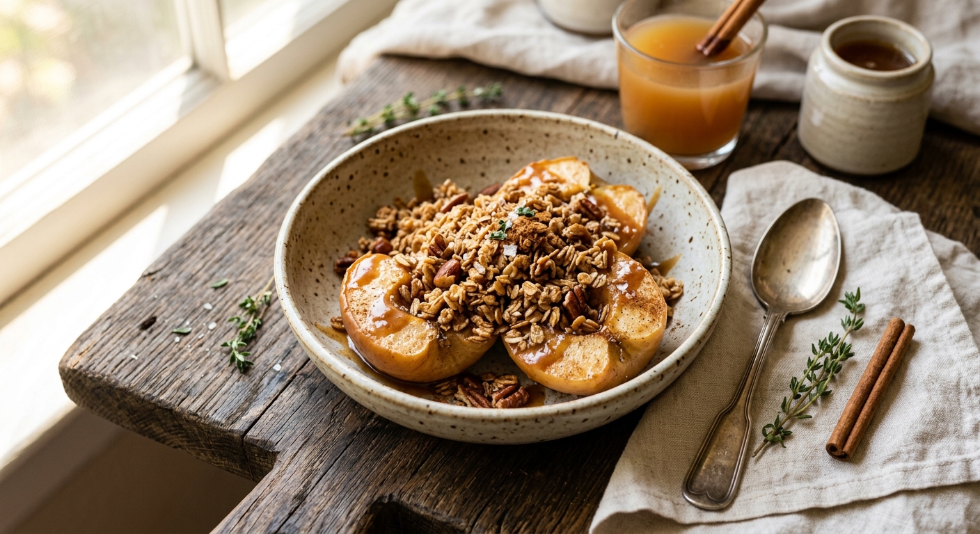 Baked Spiced Apples with Toasted Oats and Cinnamon — recipe by RecipeFiler