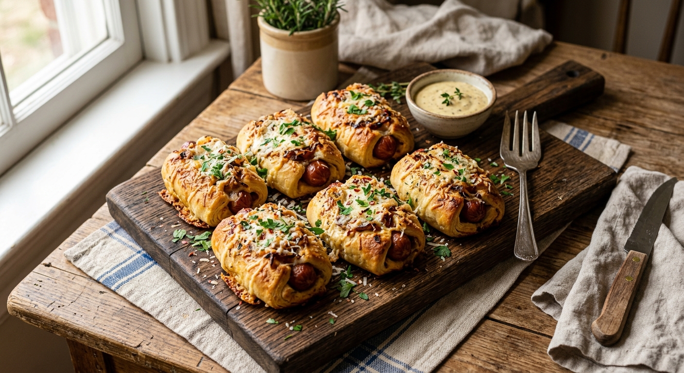 UPSIDE DOWN PARMESAN HOTDOG ROLLS — AI-generated headline for Instagram