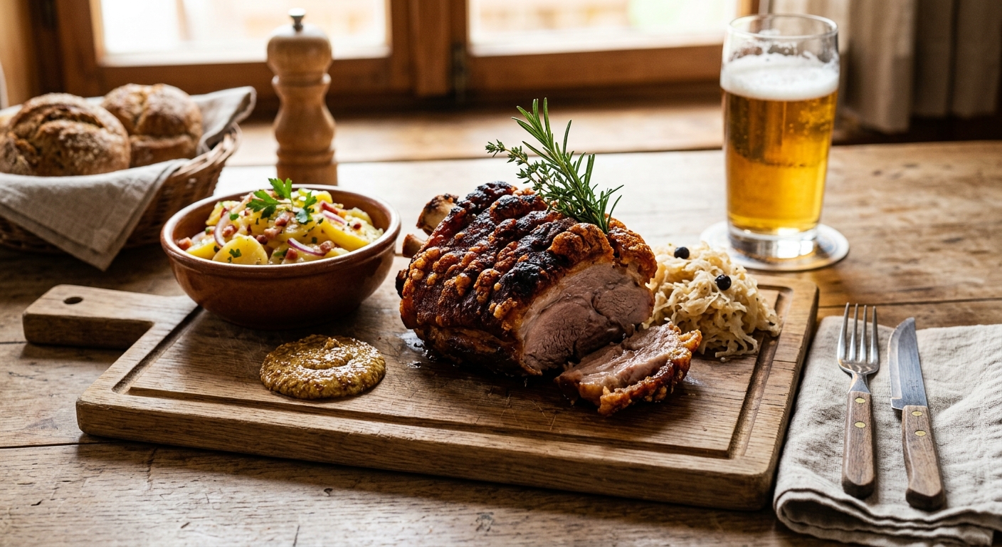 Schweinshaxe — Bavarian Roasted Pork Knuckle — AI-generated headline for RecipeFiler