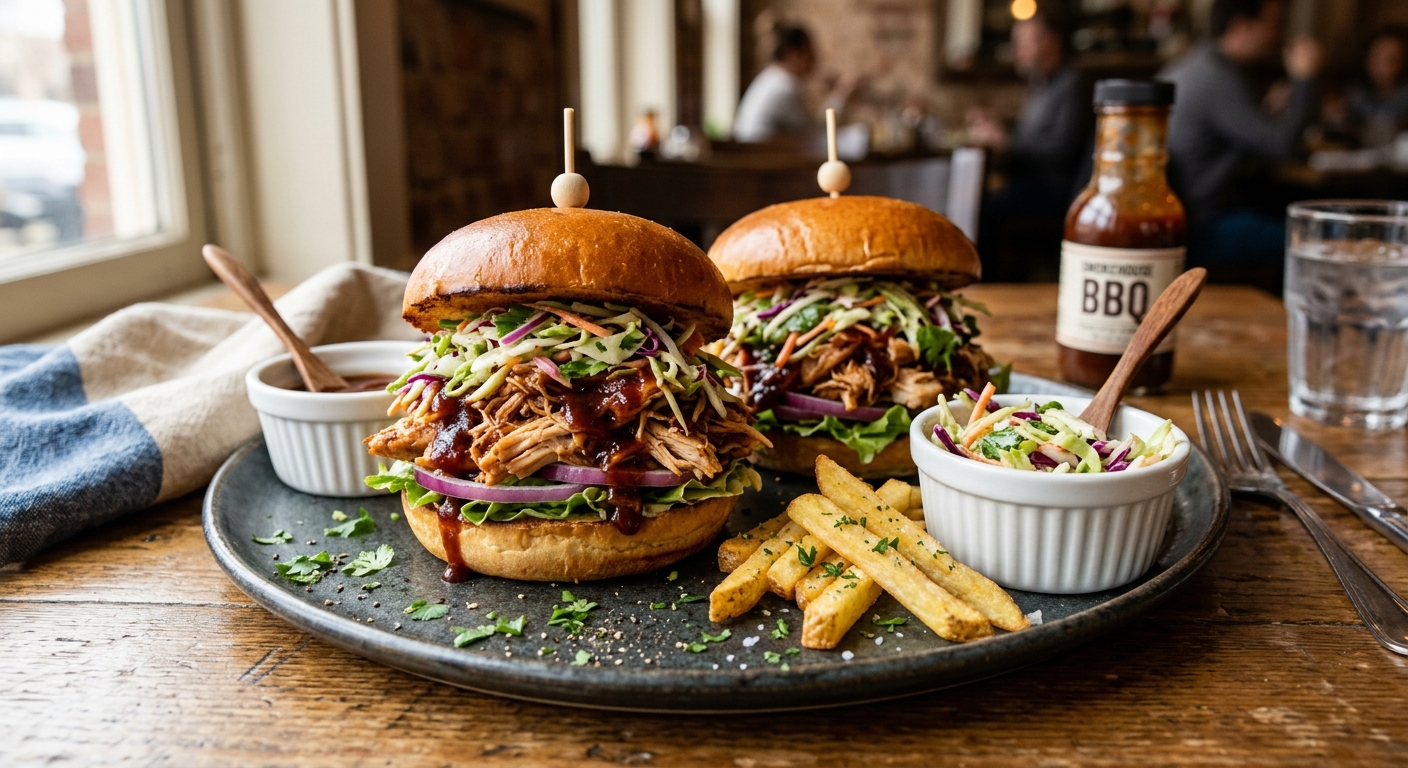 United States Barbecue Chicken Sandwiches with Tangy Slaw — recipe by RecipeFiler