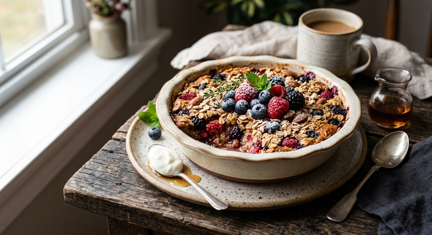 Canadian Toasted Oat and Berry Breakfast Bake — recipe by RecipeFiler