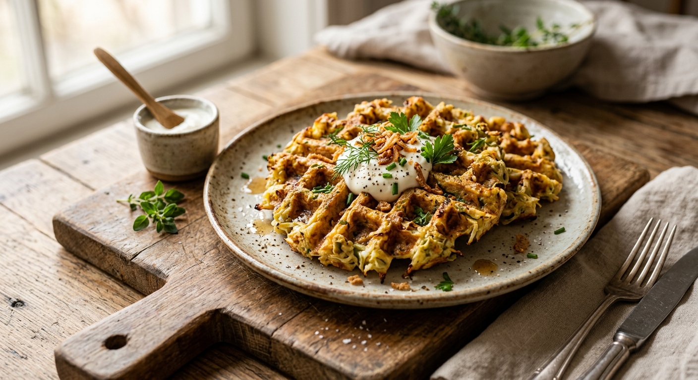 Savory Cabbage Waffles — AI-generated headline for Instagram
