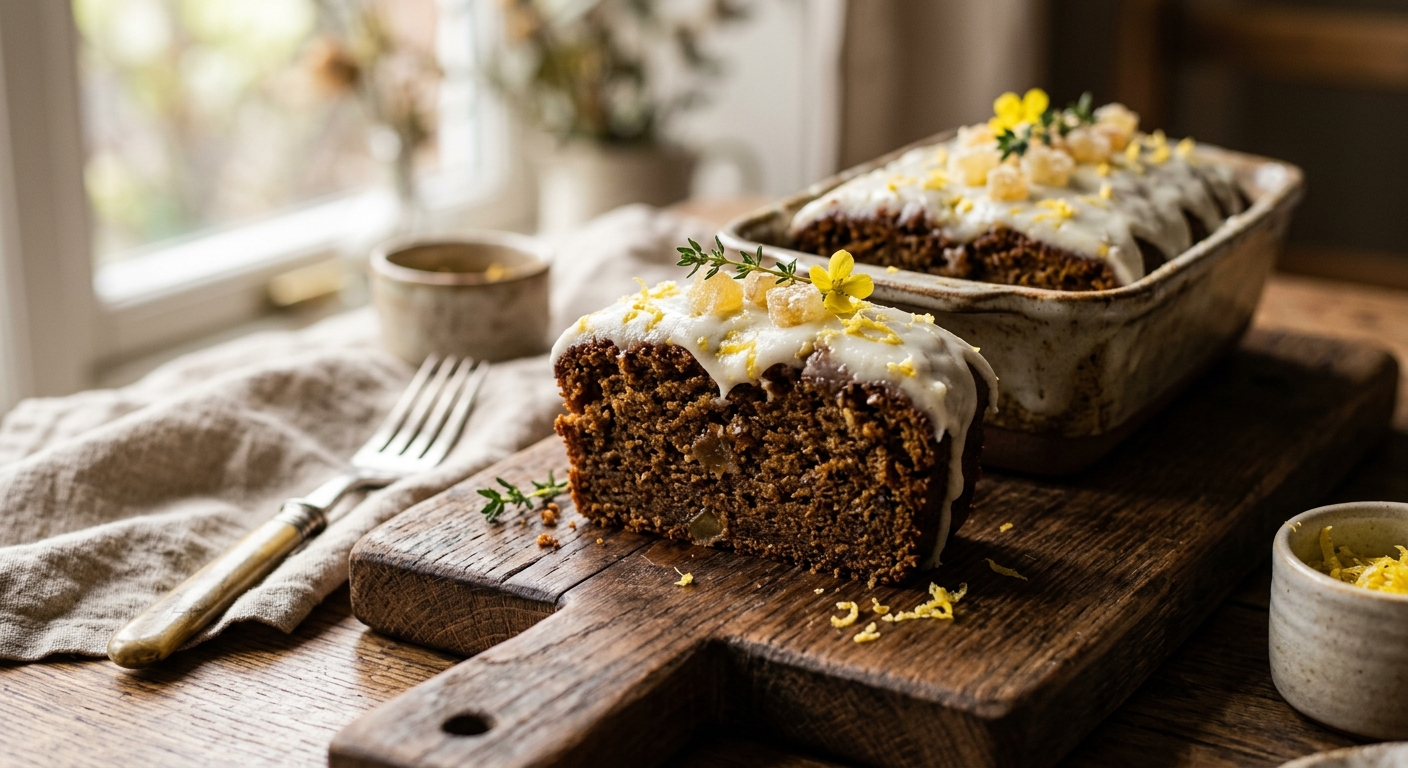 British Sticky Ginger Cake with Lemon Icing — recipe by RecipeFiler
