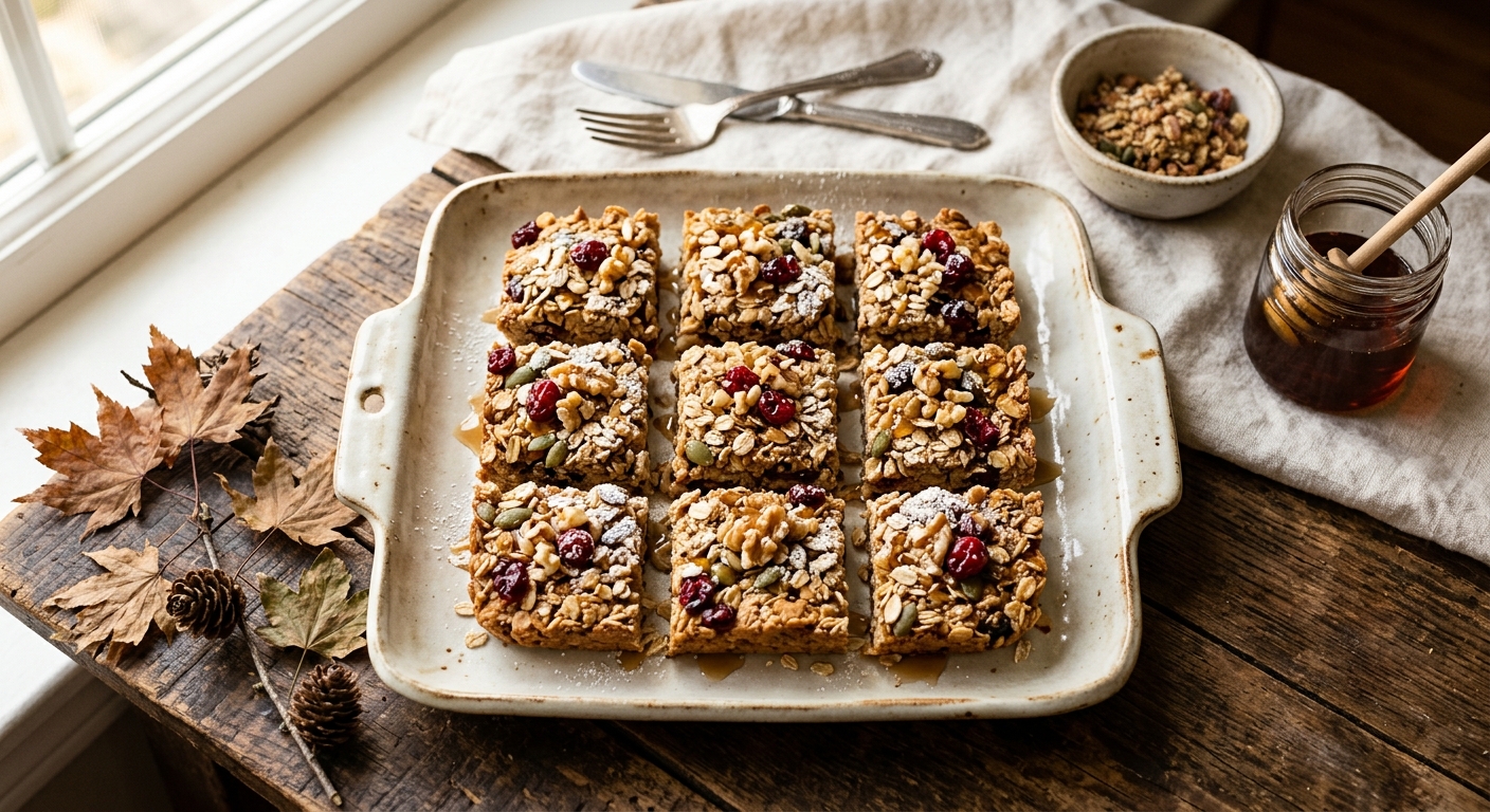 Canadian Maple and Oat Snacking Squares — AI-generated headline for RecipeFiler