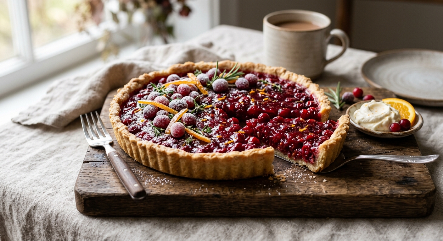 American Cranberry and Orange Tart — recipe by RecipeFiler