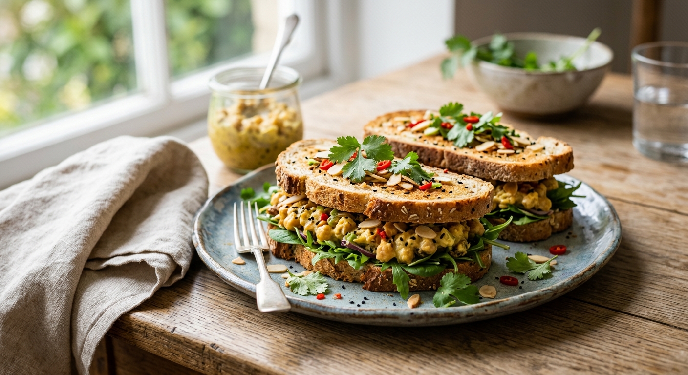 British Coronation Chickpea Sandwiches — recipe by RecipeFiler