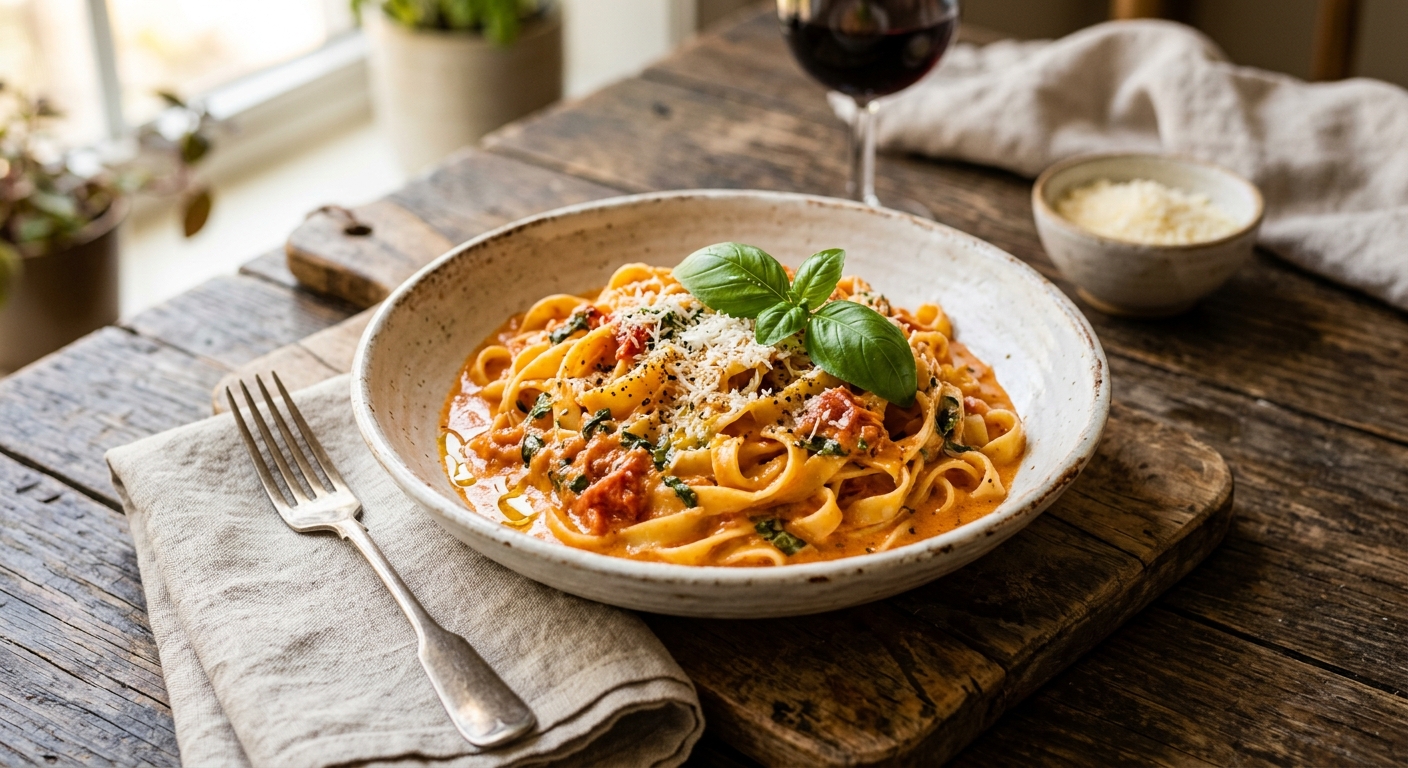 Creamy Tomato Basil Pasta — AI-generated headline for Instagram