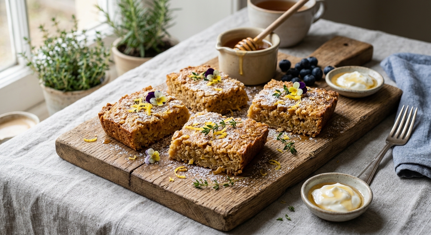 United Kingdom Lemon & Honey Oat Bake Squares — recipe by RecipeFiler