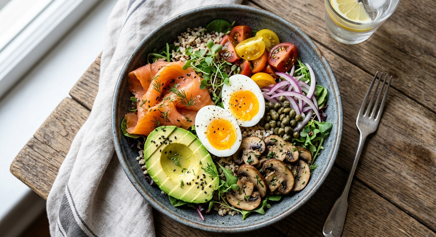 Smoked Salmon & Avocado Power Bowl — AI-generated headline for Instagram