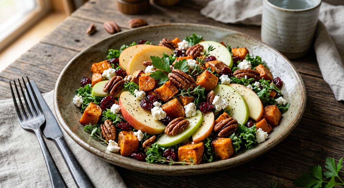 United States Sweet Potato and Apple Salad with Maple Pecans — recipe by RecipeFiler
