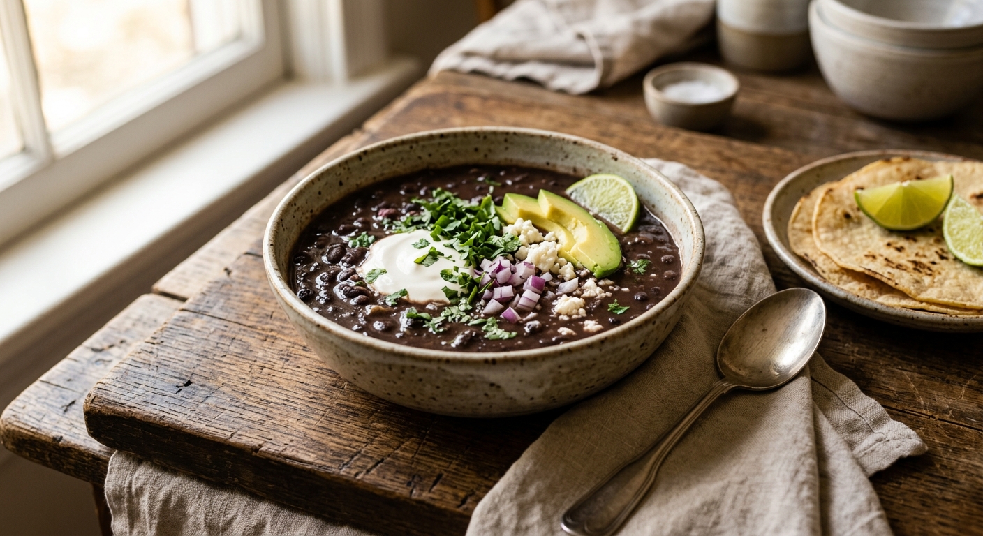 Sopa de Frijoles Negros — Salvadoran Black Bean Soup — recipe by RecipeFiler