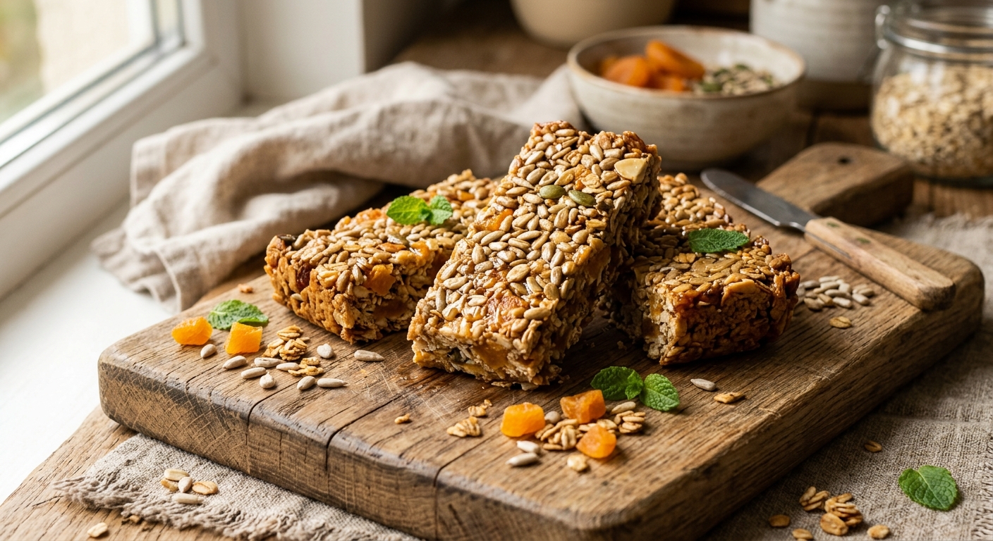 Sunflower Seed and Apricot Snack Bars — AI-generated headline for RecipeFiler