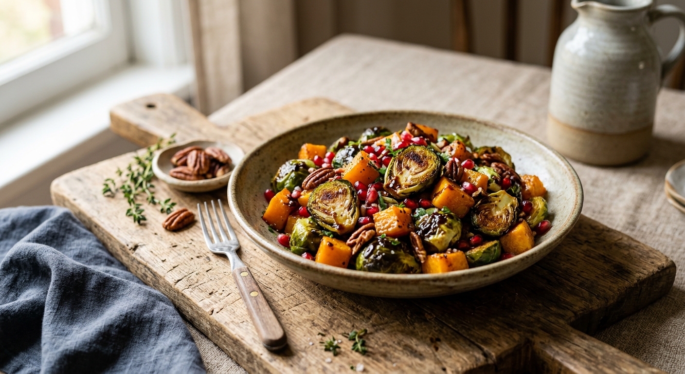 Canadian Maple Roasted Brussels Sprouts and Squash — recipe by RecipeFiler