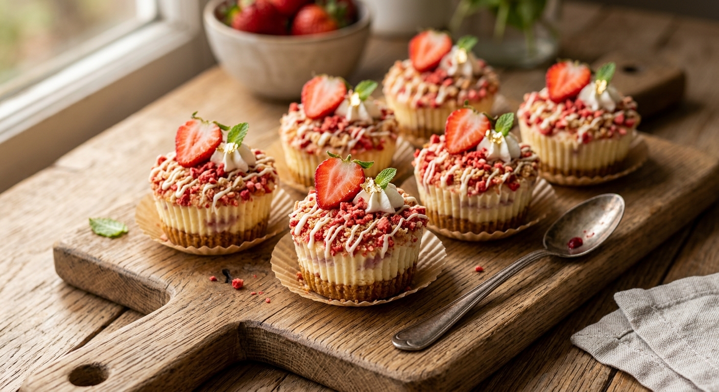Strawberry Crunch Cheesecake Bites — AI-generated headline for Instagram