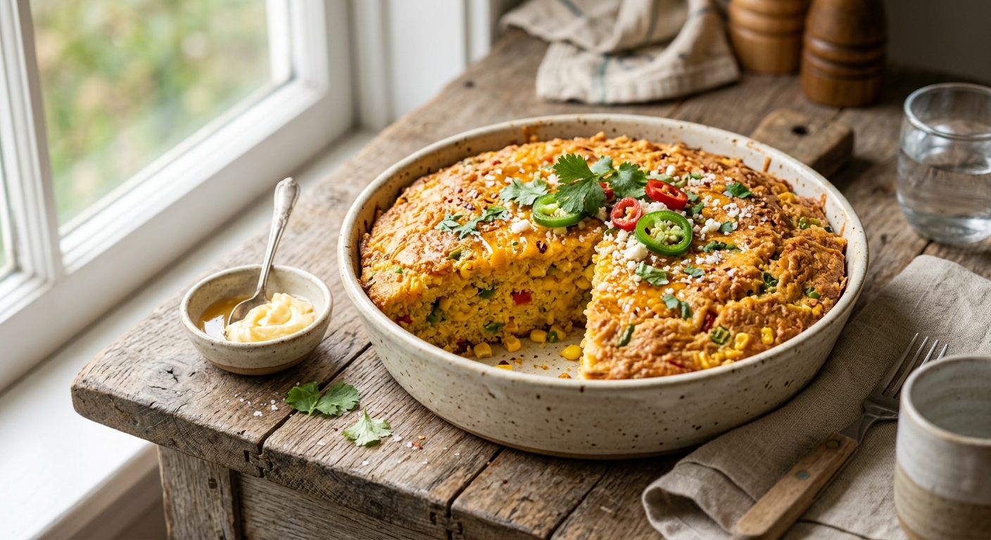 American Cornbread Bake with Jalapeño and Sweetcorn — recipe by RecipeFiler
