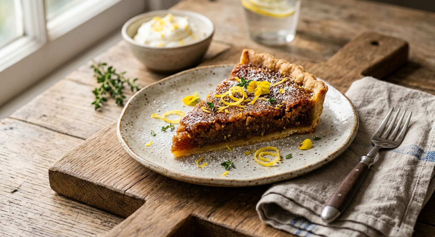 Treacle Tart with Lemon and Breadcrumbs — AI-generated headline for RecipeFiler