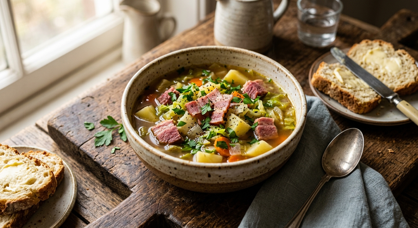 Irish Bacon and Cabbage Soup — AI-generated headline for RecipeFiler
