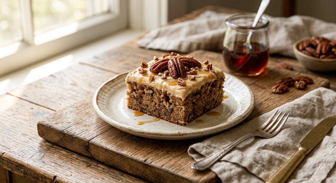 American Maple Pecan Snack Cake — AI-generated headline for RecipeFiler