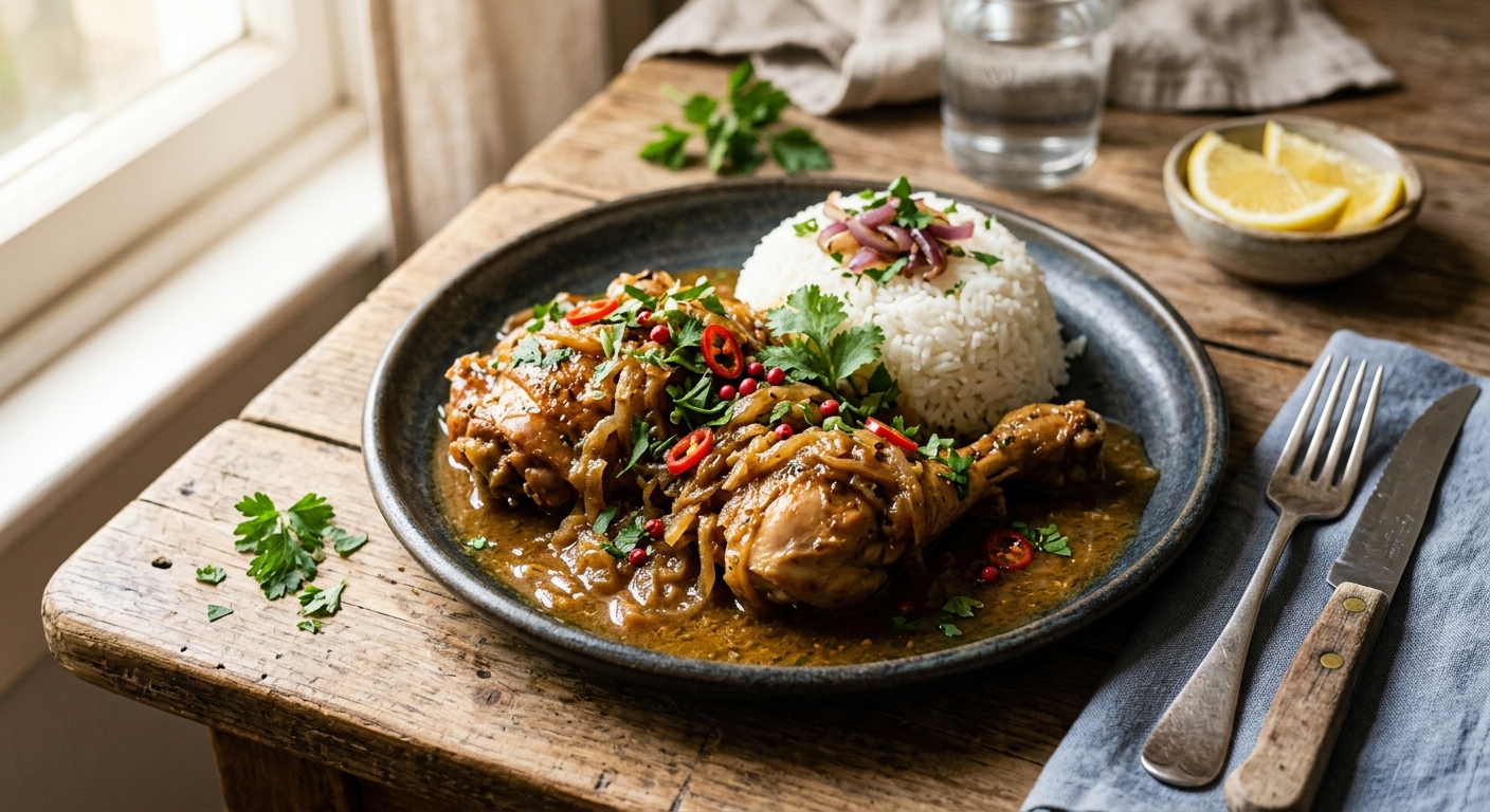 Chicken Yassa — AI-generated headline for RecipeFiler