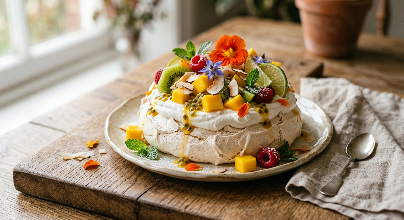 GBBO Vegan Tropical Pavlova — AI-generated headline for J_C