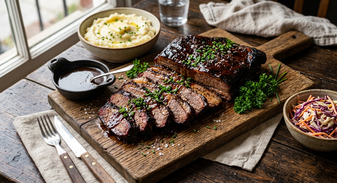 Slow-Cooked Glazed Beef Brisket — AI-generated headline for Instagram