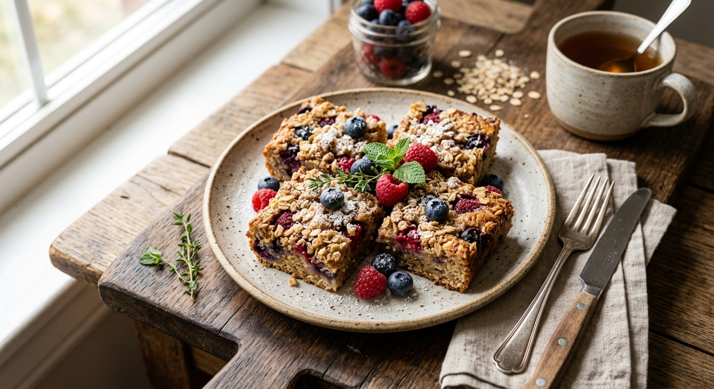 Canadian Baked Oat and Berry Squares — recipe by RecipeFiler