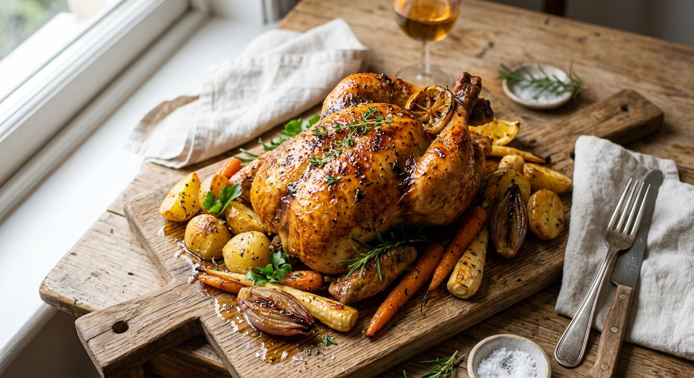Honey-Glazed Roast Chicken — AI-generated headline for J_C