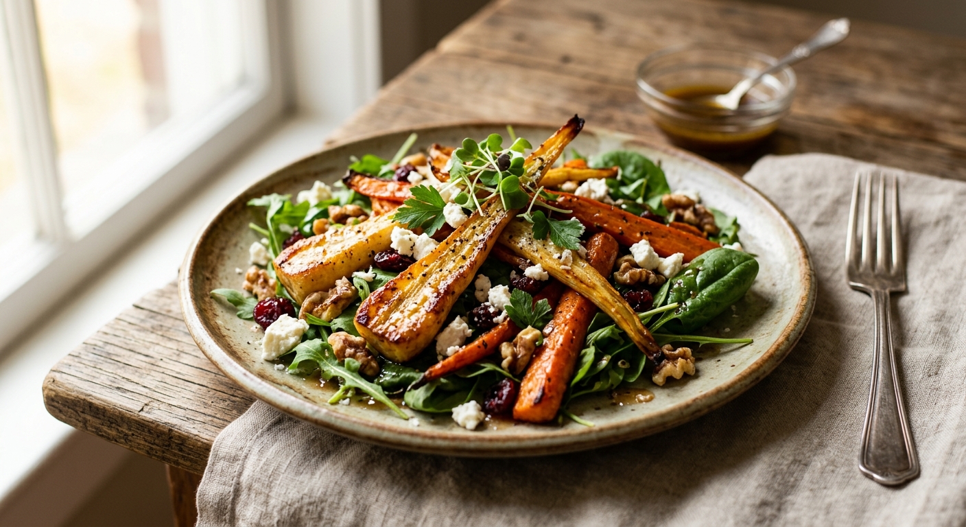 Maple-Roasted Parsnip & Carrot Salad — AI-generated headline for RecipeFiler