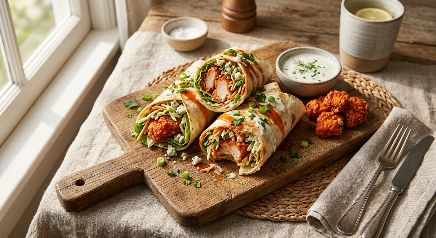 Buffalo Chicken Wraps with Ranch Slaw — AI-generated headline for RecipeFiler