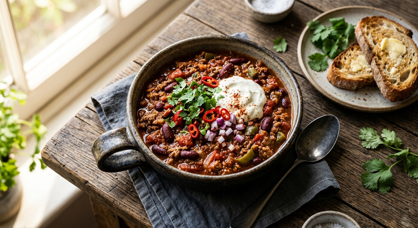Hearty Chilli con Carne — AI-generated headline for J_C