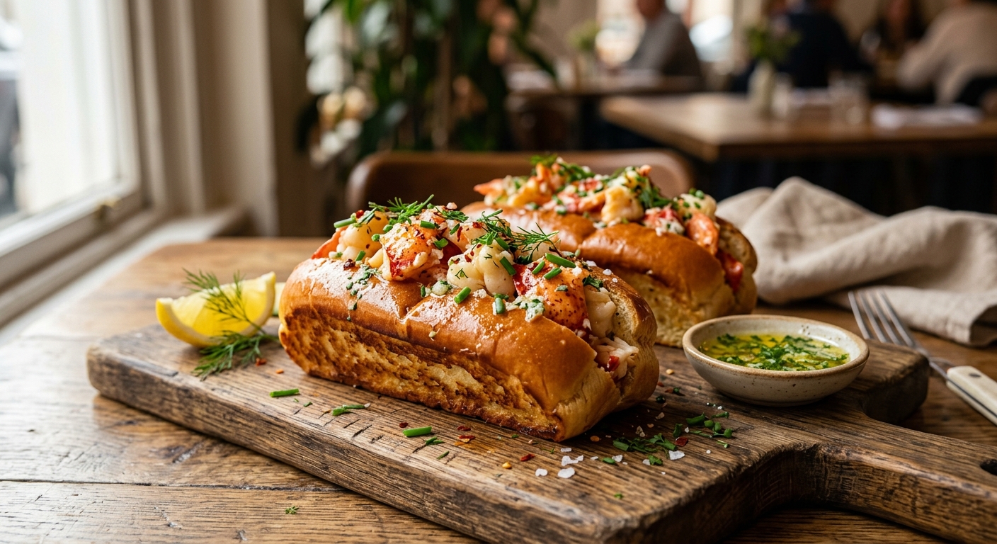 Garlic Butter Lobster Brioche Hotdog Rolls — AI-generated headline for Instagram