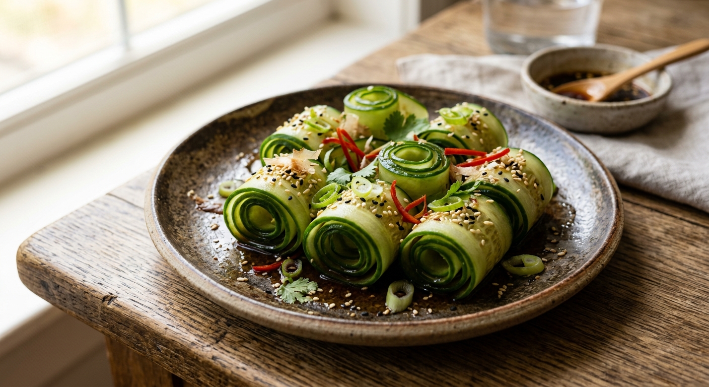 Marinated Cucumber Ribbons — recipe by Instagram