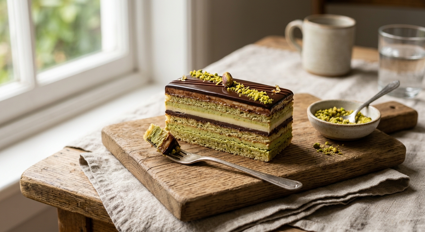 Pistachio Opera Cake Recipe — recipe by Instagram