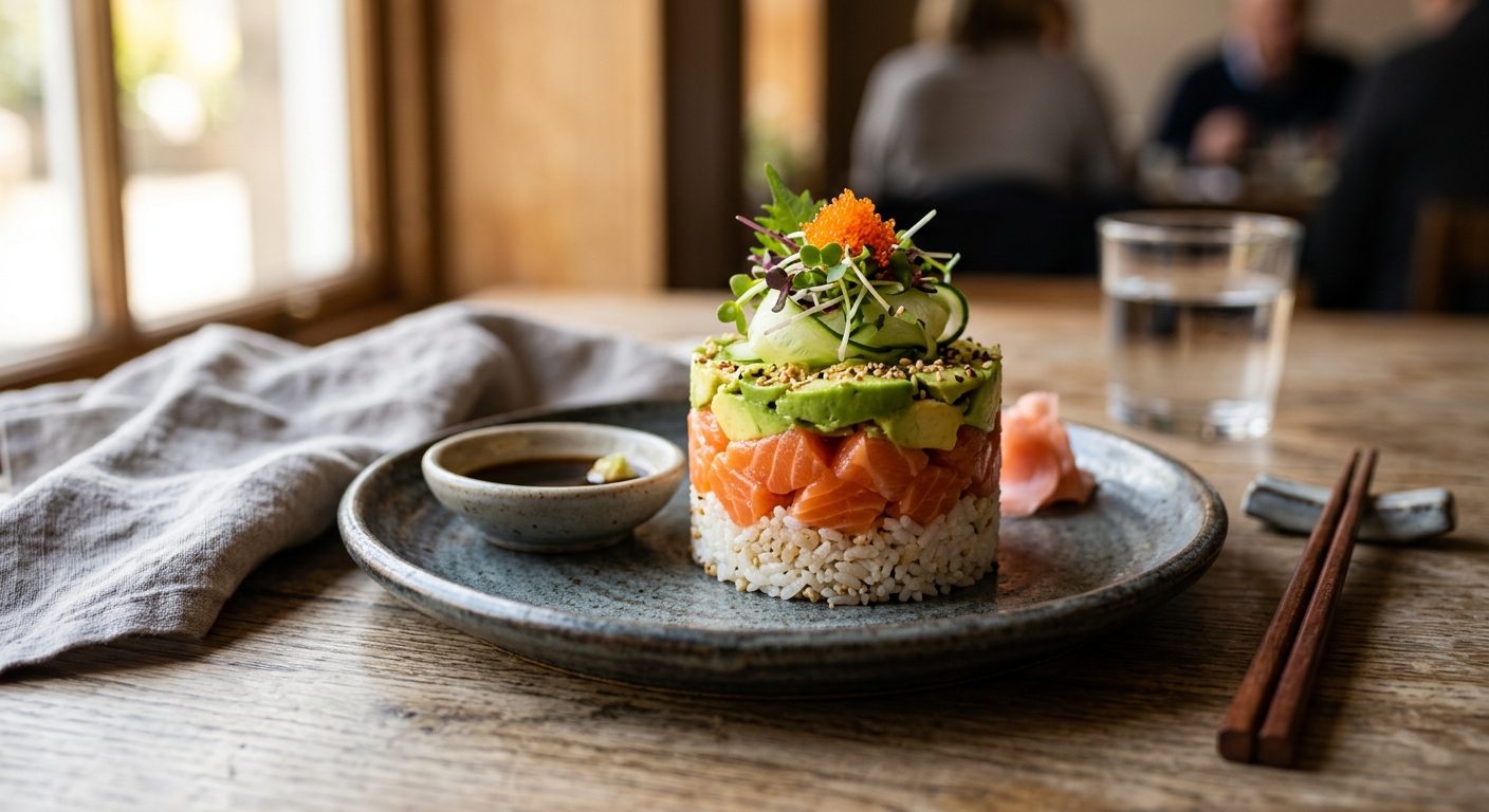 Salmon Avocado Sushi Stack — recipe by Instagram