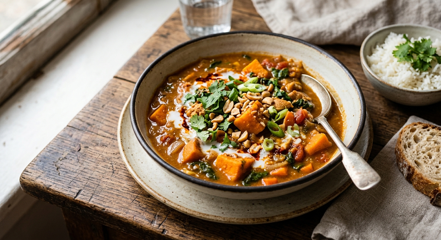 Maafe — Peanut and Sweet Potato Stew — AI-generated headline for RecipeFiler